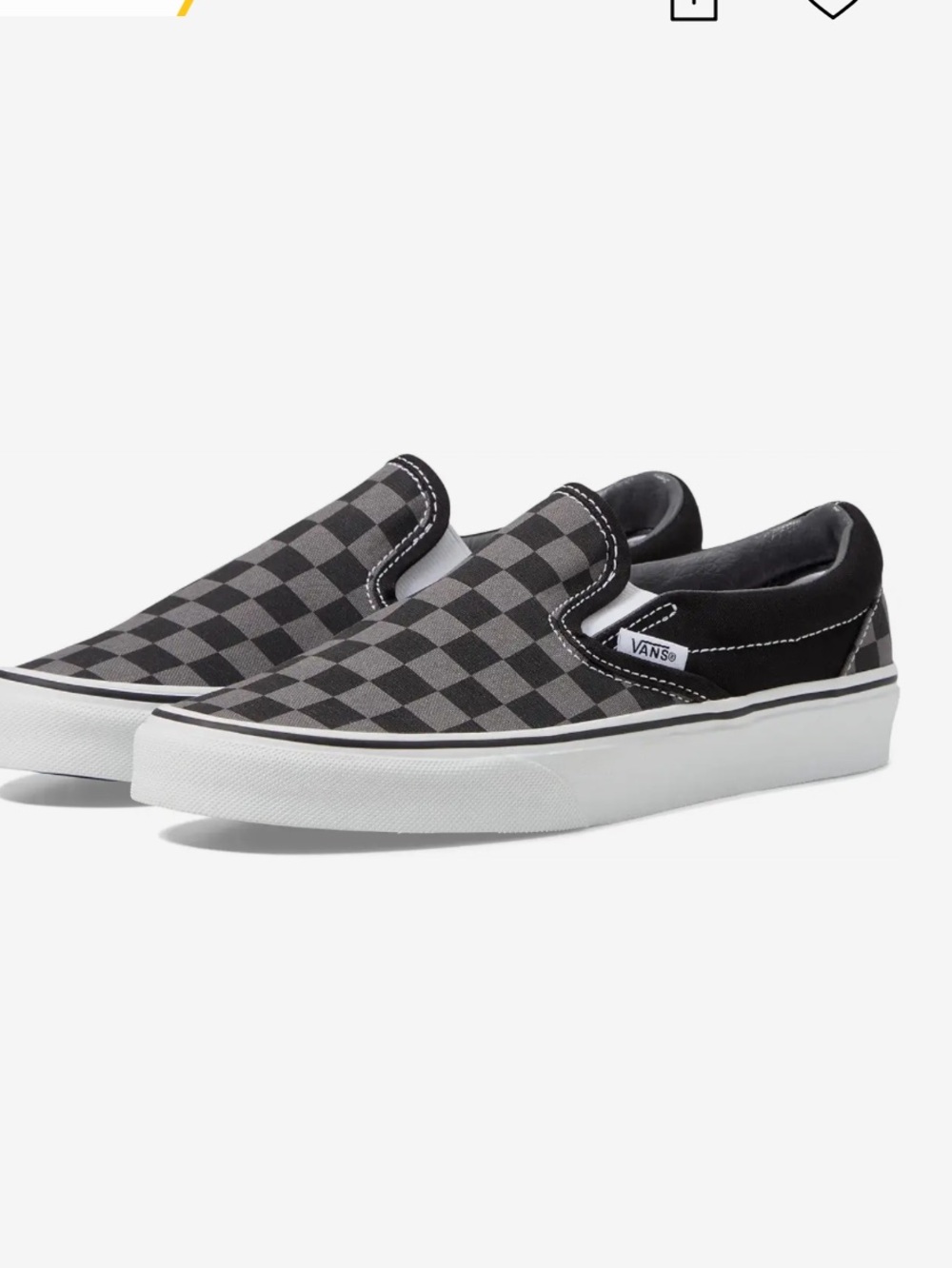 Vans Slip-On Checkerboard Loafers in Black and Gray